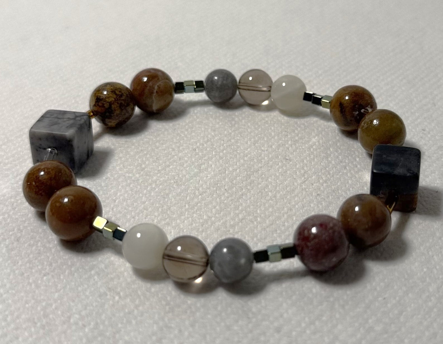 Rooted Calm - Jasper Gemstone & Crystal Bracelet