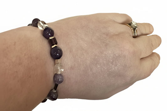 Gentle Clarity - Amethyst Gemstone & Crystal Bracelet