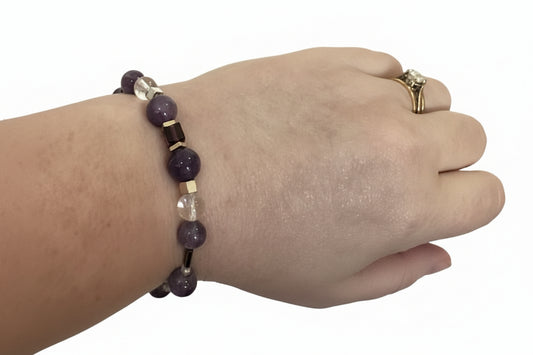 Gentle Clarity - Amethyst Gemstone & Crystal Bracelet