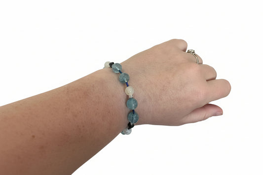 Winter Stillness - Aquamarine Gemstone & Crystal Bracelet