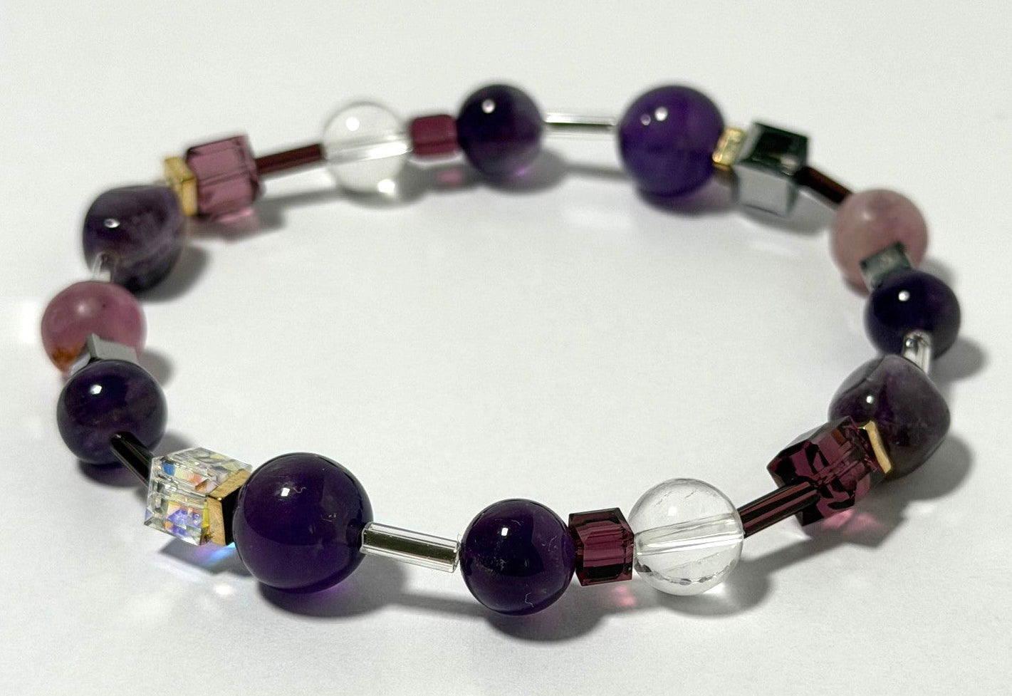Gentle Clarity - Amethyst Gemstone & Crystal Bracelet