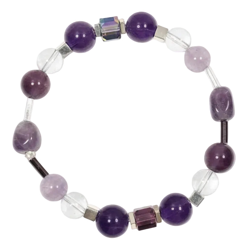 Gentle Clarity - Amethyst Gemstone & Crystal Bracelet