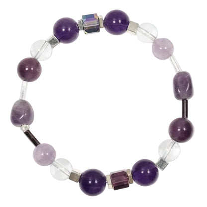 Gentle Clarity - Amethyst Gemstone & Crystal Bracelet