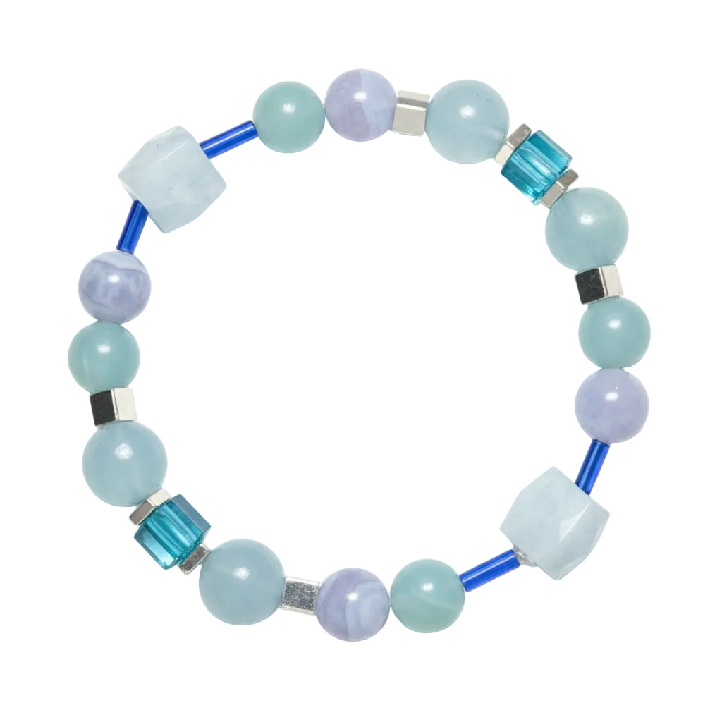 Clear Flow - Aquamarine Gemstone & Crystal Bracelet
