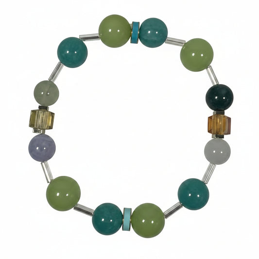 Ease & Bloom - Aventurine & Gold Enamel Bracelet