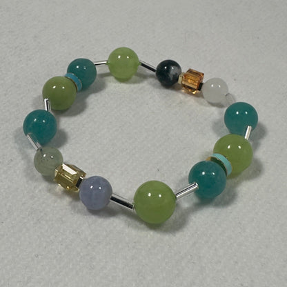 Ease & Bloom - Aventurine & Gold Enamel Bracelet