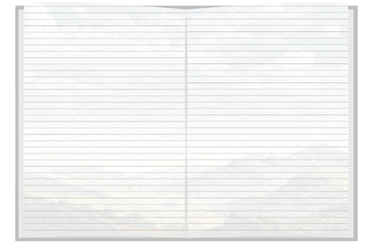 Soft Light - A Countryside Reflection Journal by Sapphire Willow, featuring lined pages with a subtle landscape background.
